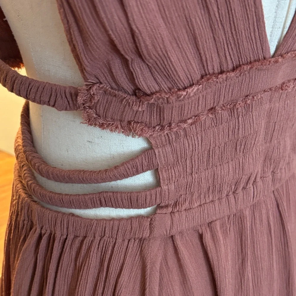 FREE PEOPLE Feel the Flava Fit and Flare Mini Dress Size Small Sunset Pink - Picture 11 of 14